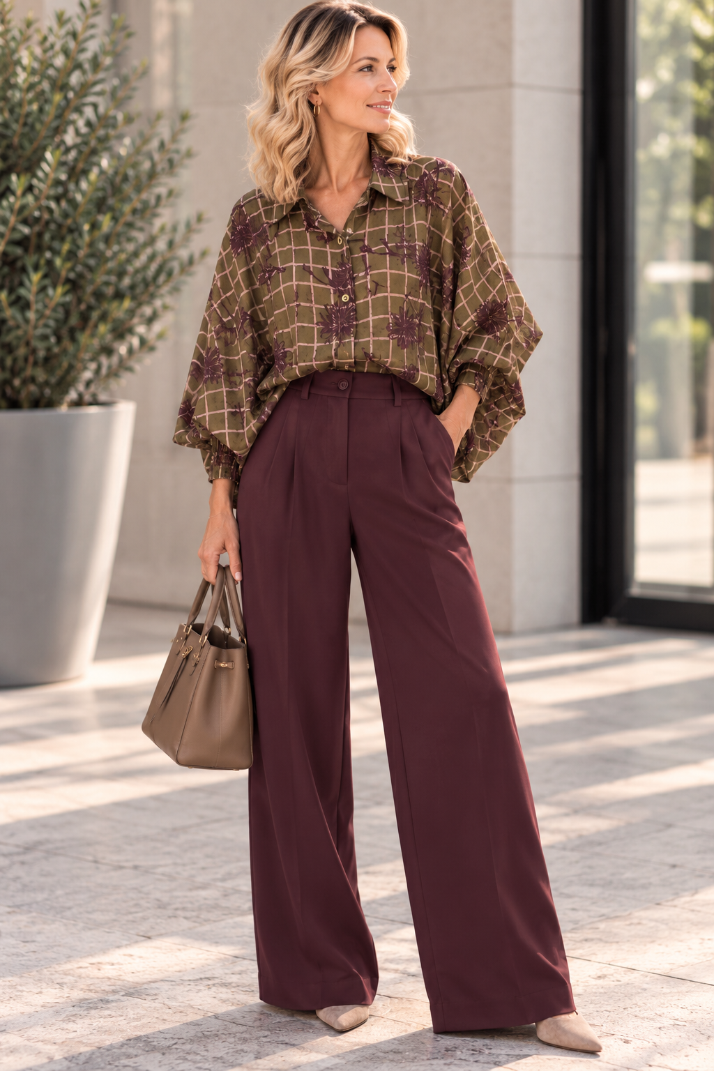 Broek Amélie Limoges aubergine