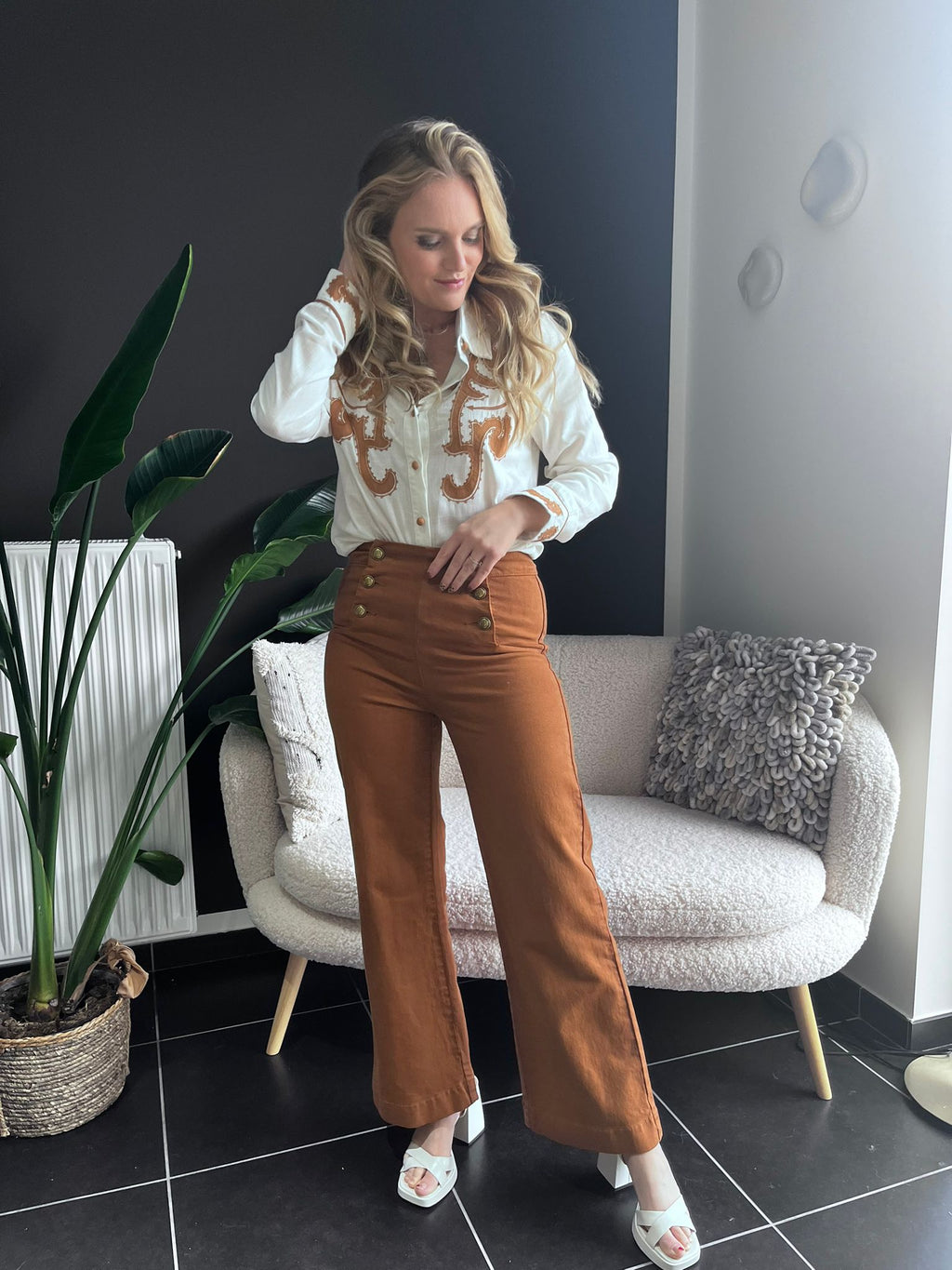 Jeansbroek Oraije victorine wide camel