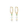 Oorbellen Folie a trois blauw/groen Luminous Grace