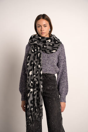 Sjaal Musy Leopard grijs