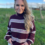 Pull Kimberly burgundy/rose