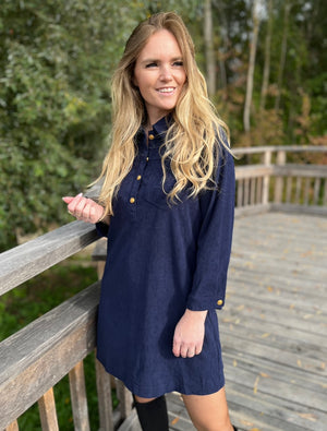 Kleedje Maya blauw geribbeld