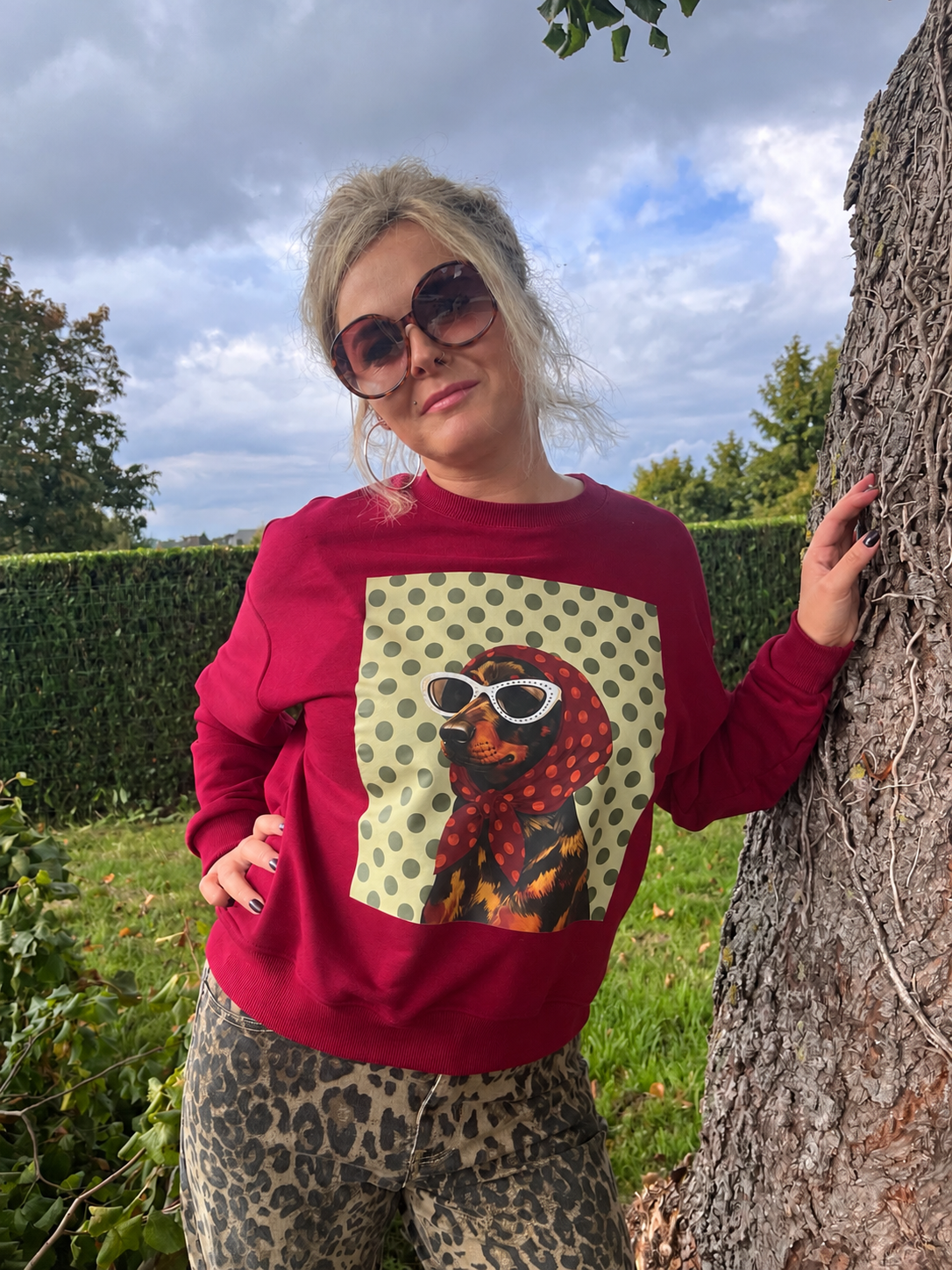 Pull roos burgundy