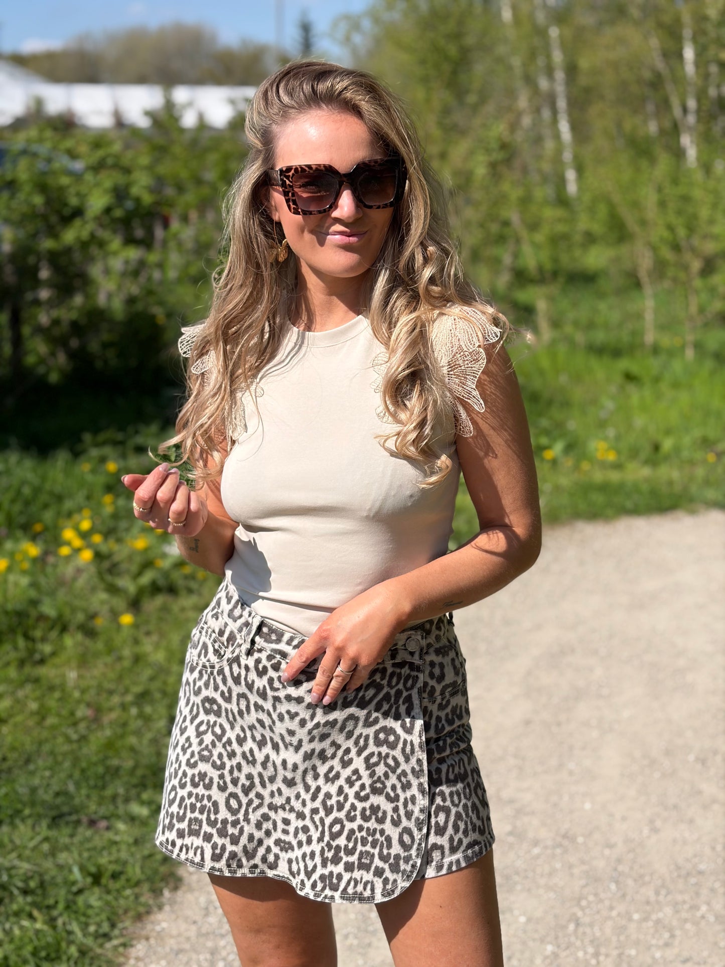 Jeansshort/ rok Redial Leopard