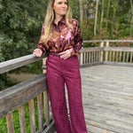 Broek Elli plum suède