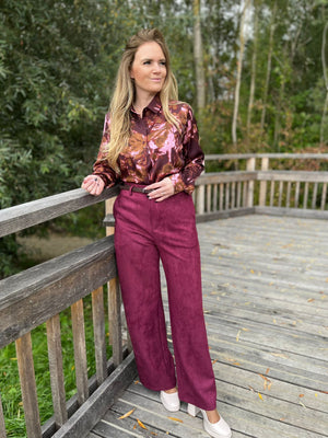 Broek Elli plum suède