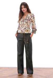 K-Design - Vegan lederen broek met bijpassende riem (B751)