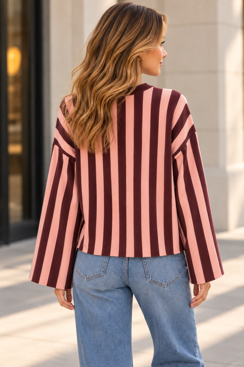 Pull Kimberly burgundy/rose