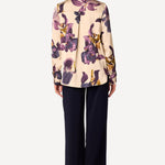 Hemd Elli beige/auberginne