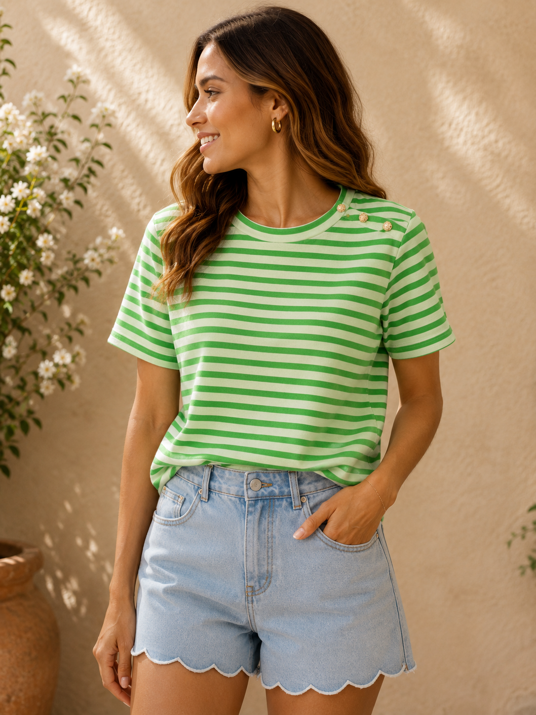 T-shirt Maya groen