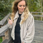 K-Design - Jas in bont look met rits (B904 )