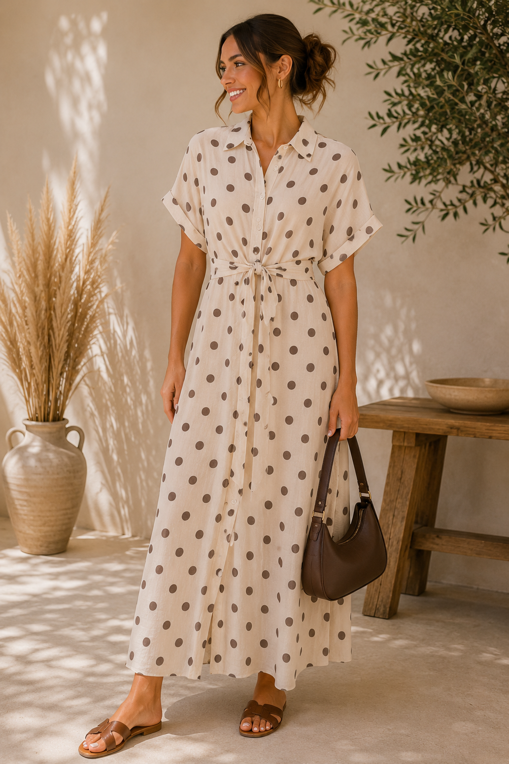 Kleed Julia beige polka