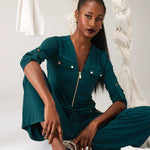 K-Design - Jumpsuit met rits en zakjes (B195)