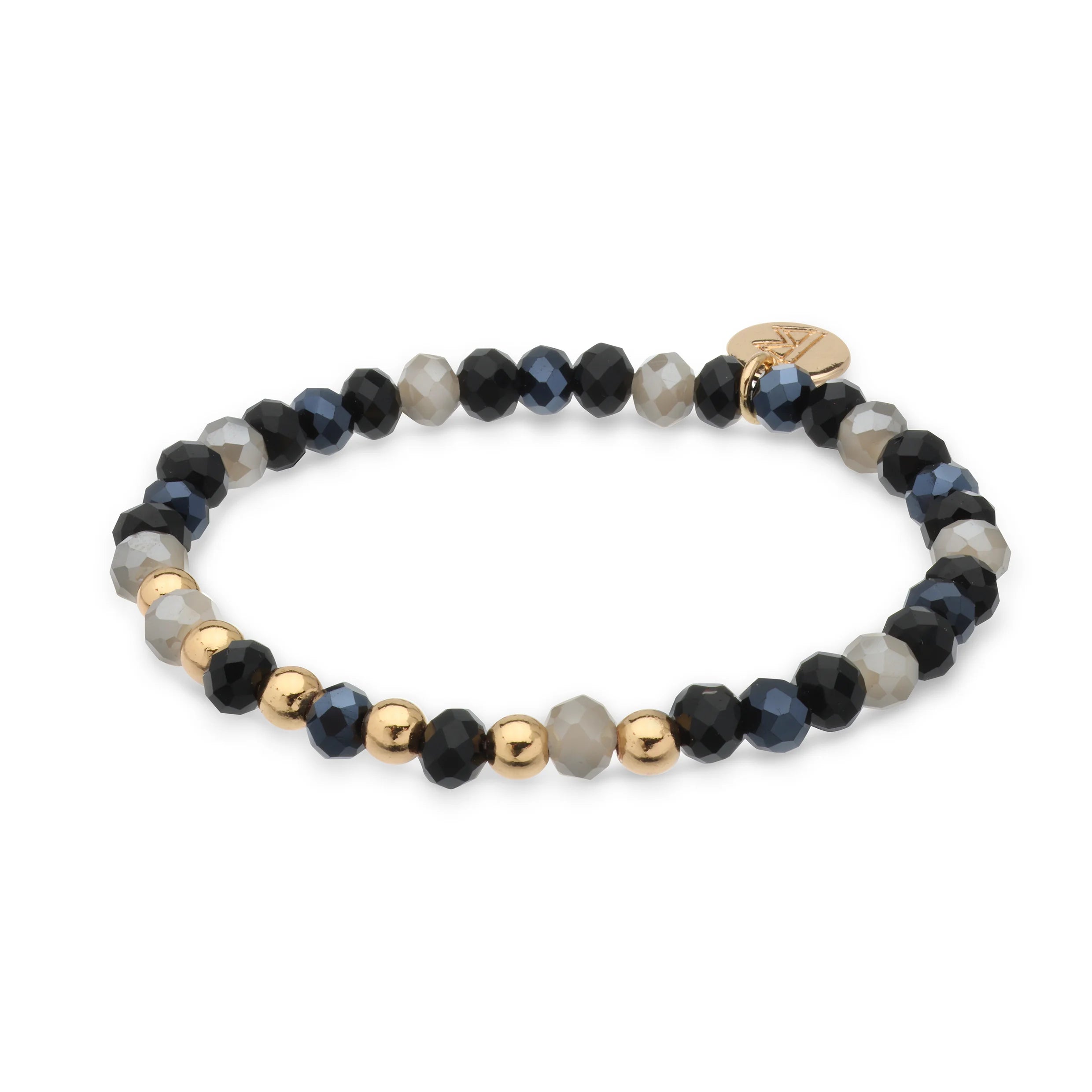 bE jewels Elastische armband zwart fijn 401