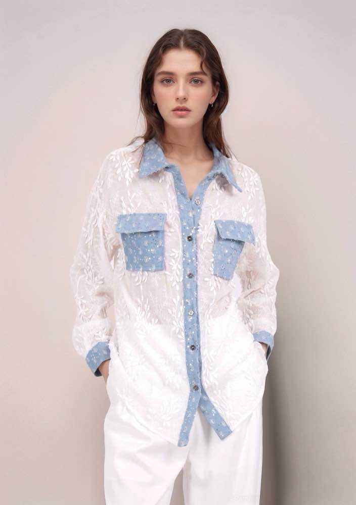 Hemd Lulu wit/jeans