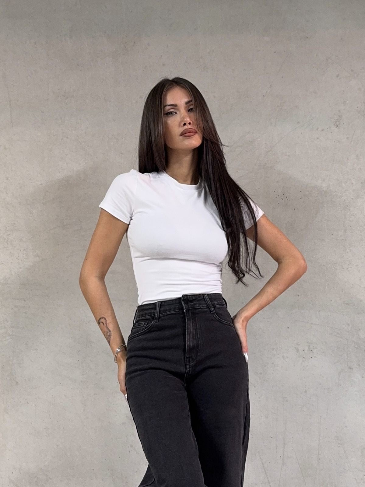 Jeansbroek Redial zwart wild leg stretch