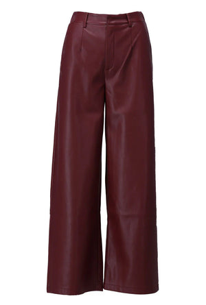 K-Design - Vegan lederen broek met plooien (B750)