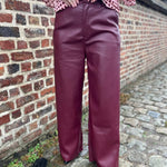 K-Design - Vegan lederen broek met plooien (B750)