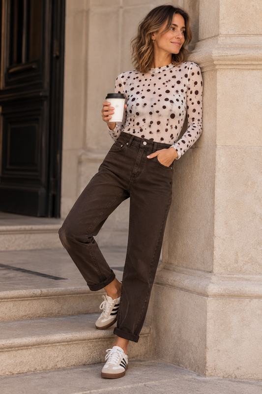 Jeansbroek Redial Mom choco