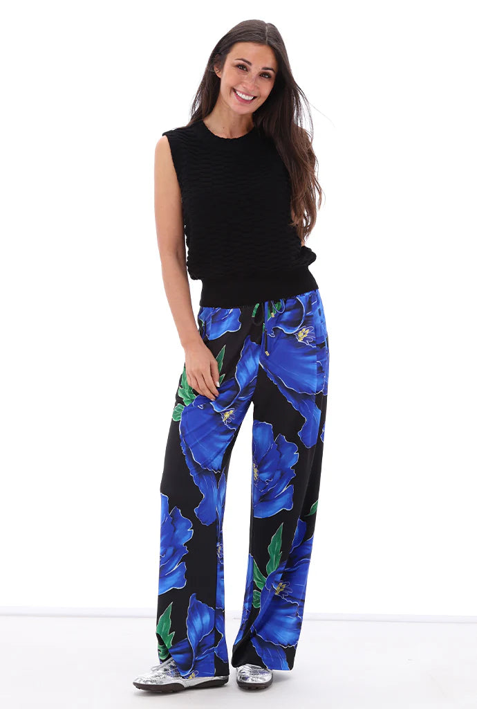 design - Broek met print en trekkoord (C319)