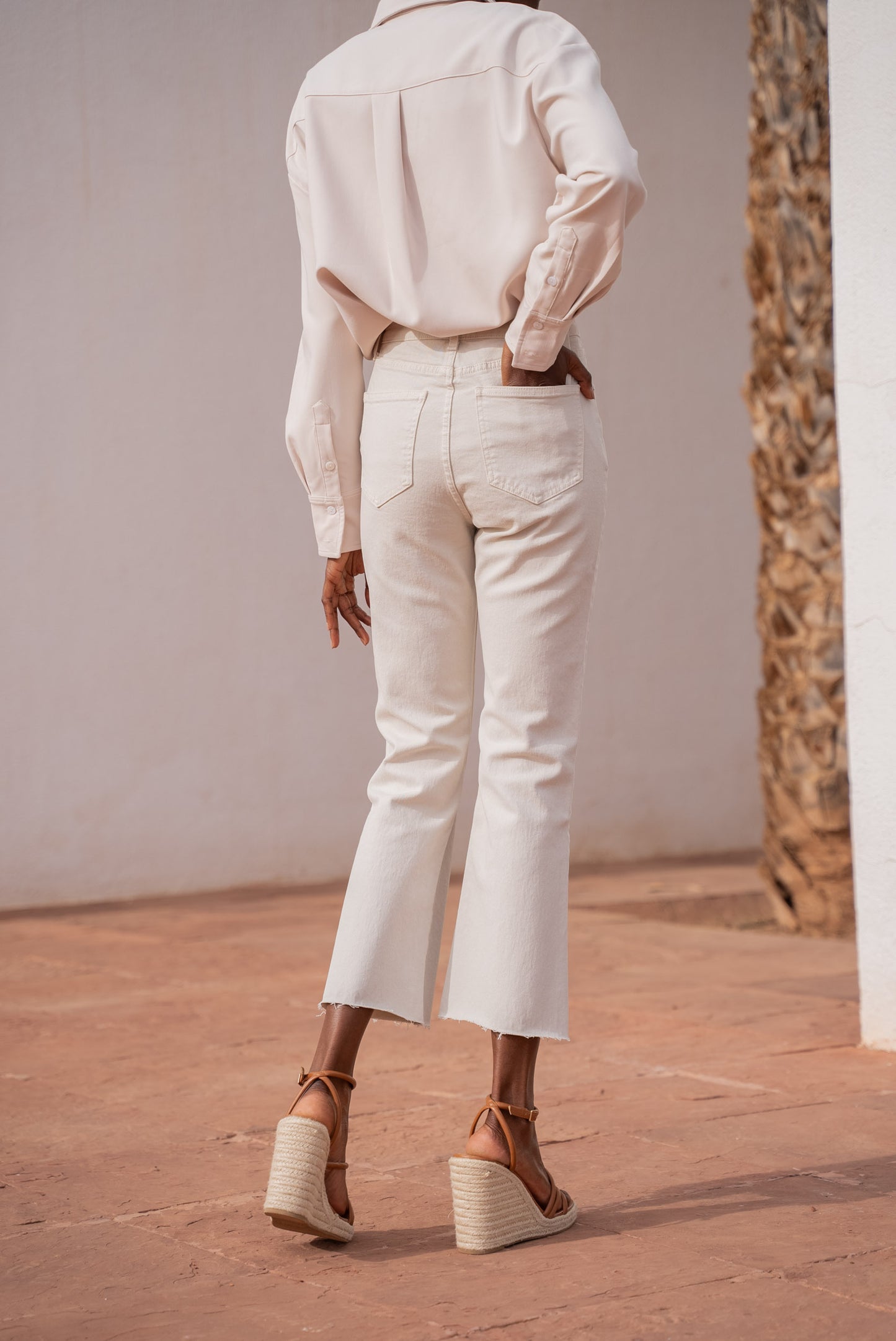 Jeansbroek Oraije beige flare