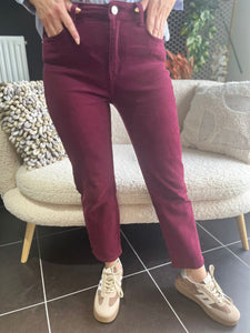 Jeansbroek Redial mom fit Bordeaux