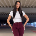 Jeansbroek Redial mom fit Bordeaux