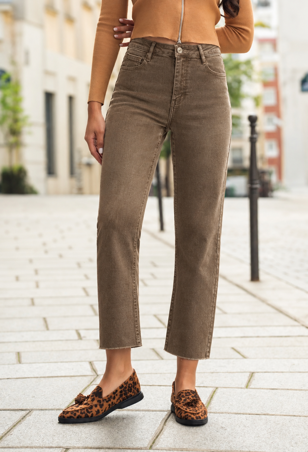 Jeansbroek Foly vuil bruin flared