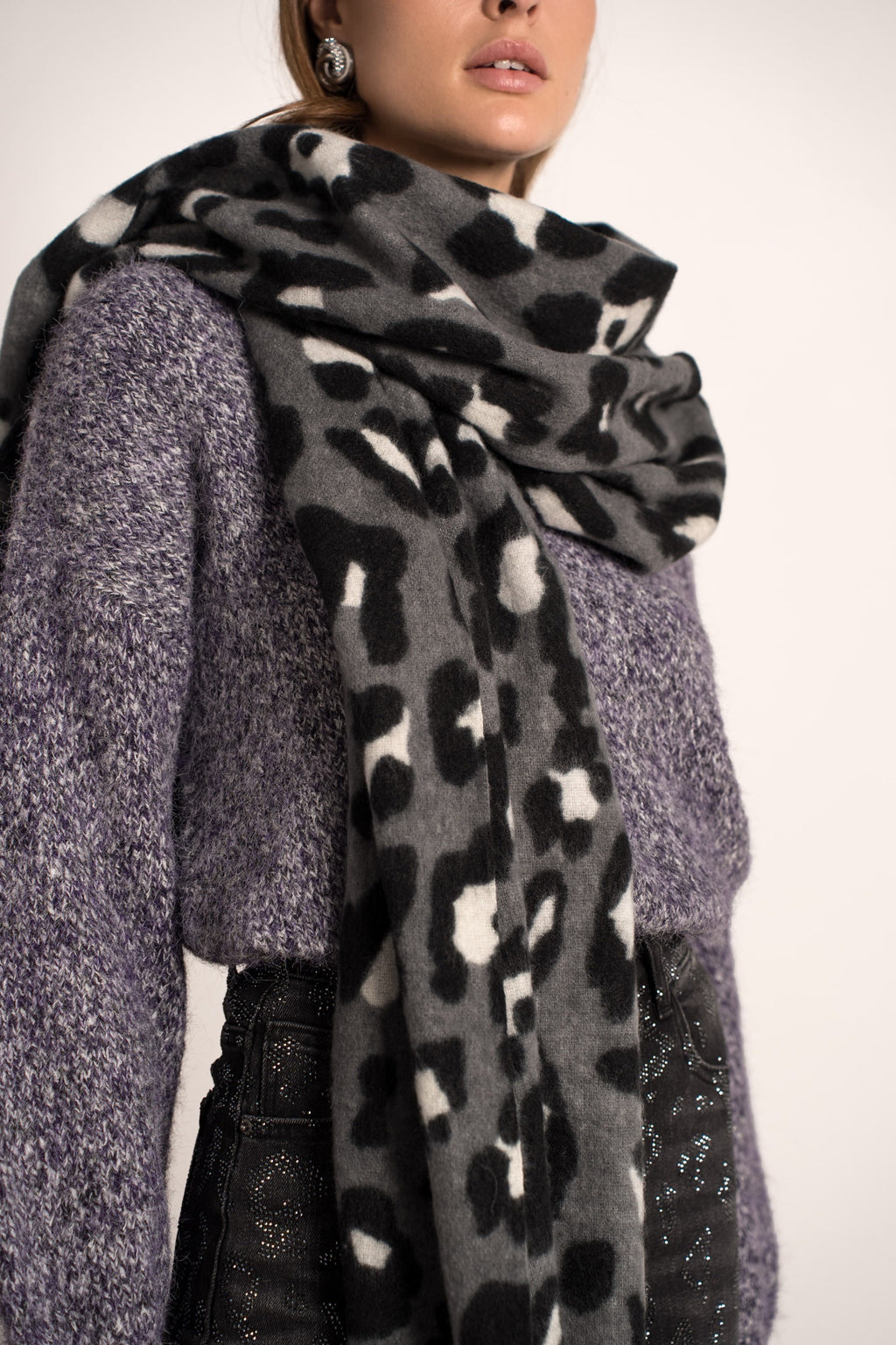 Sjaal Musy Leopard grijs