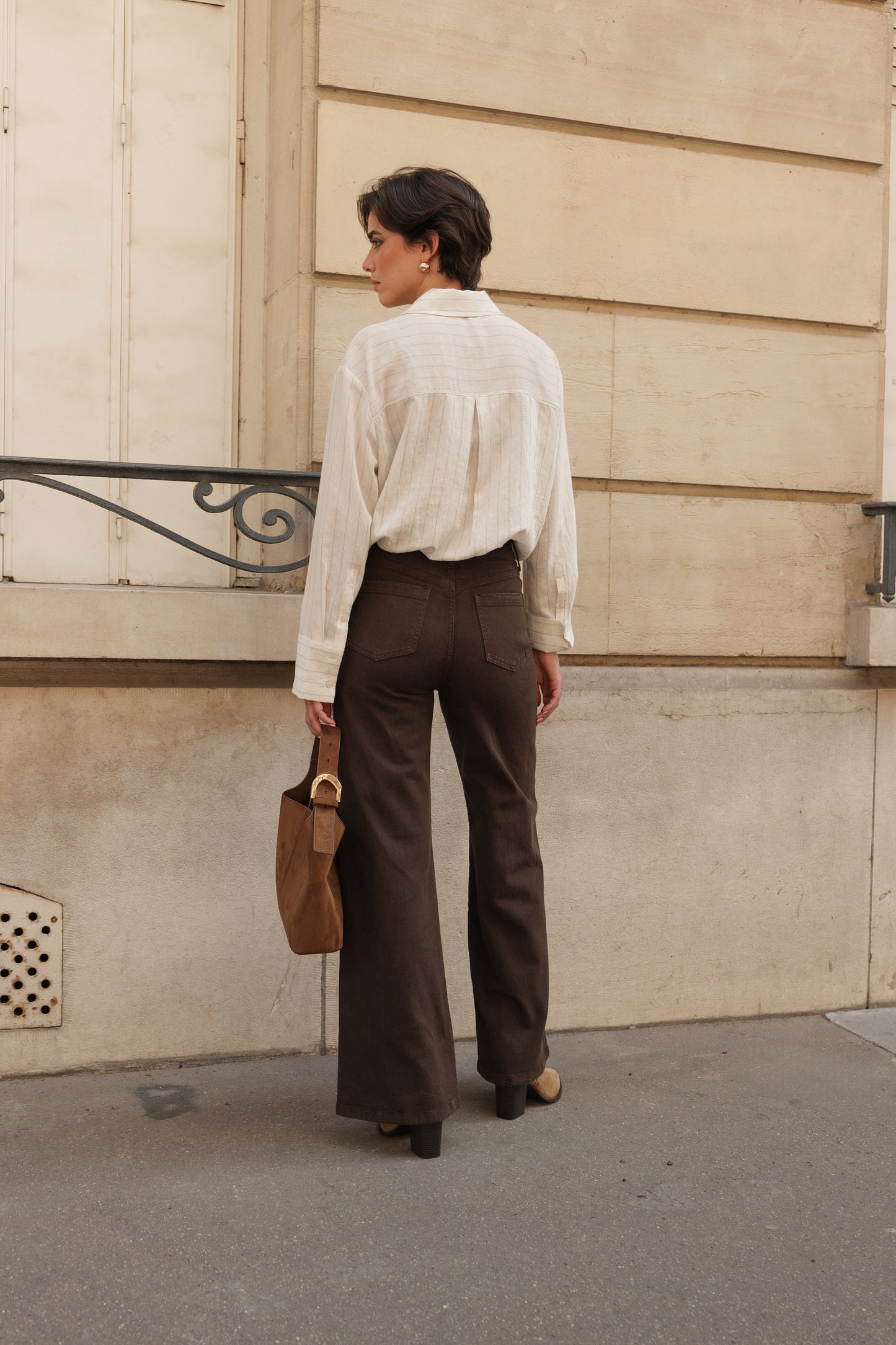 Jeansbroek Oraije Gaspard wide choco
