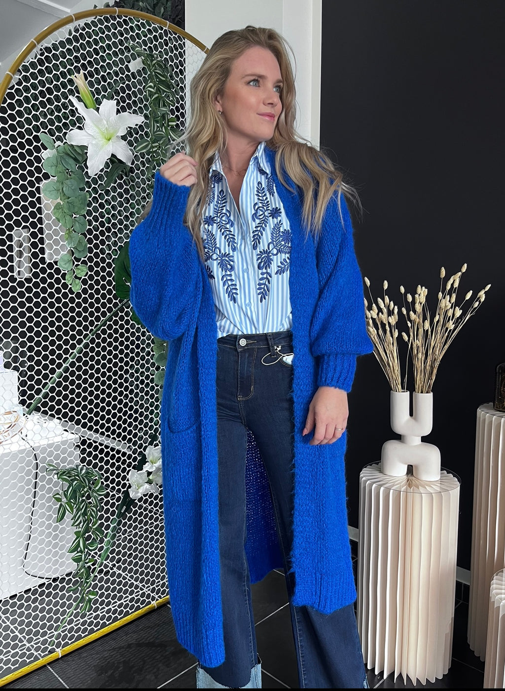 Gilet Stella Royal blauw lang