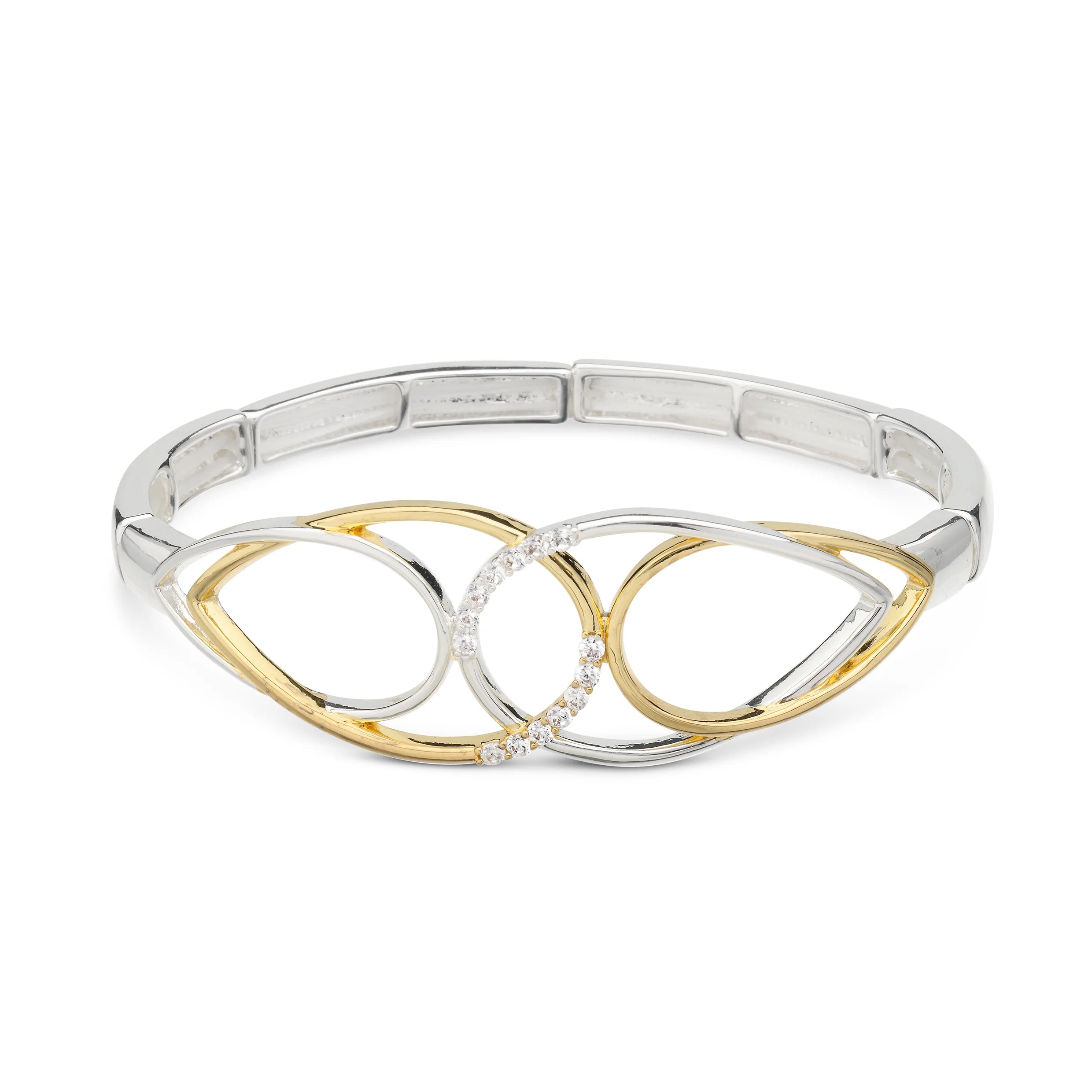 Elastische armband goud zilver BE jewels 381