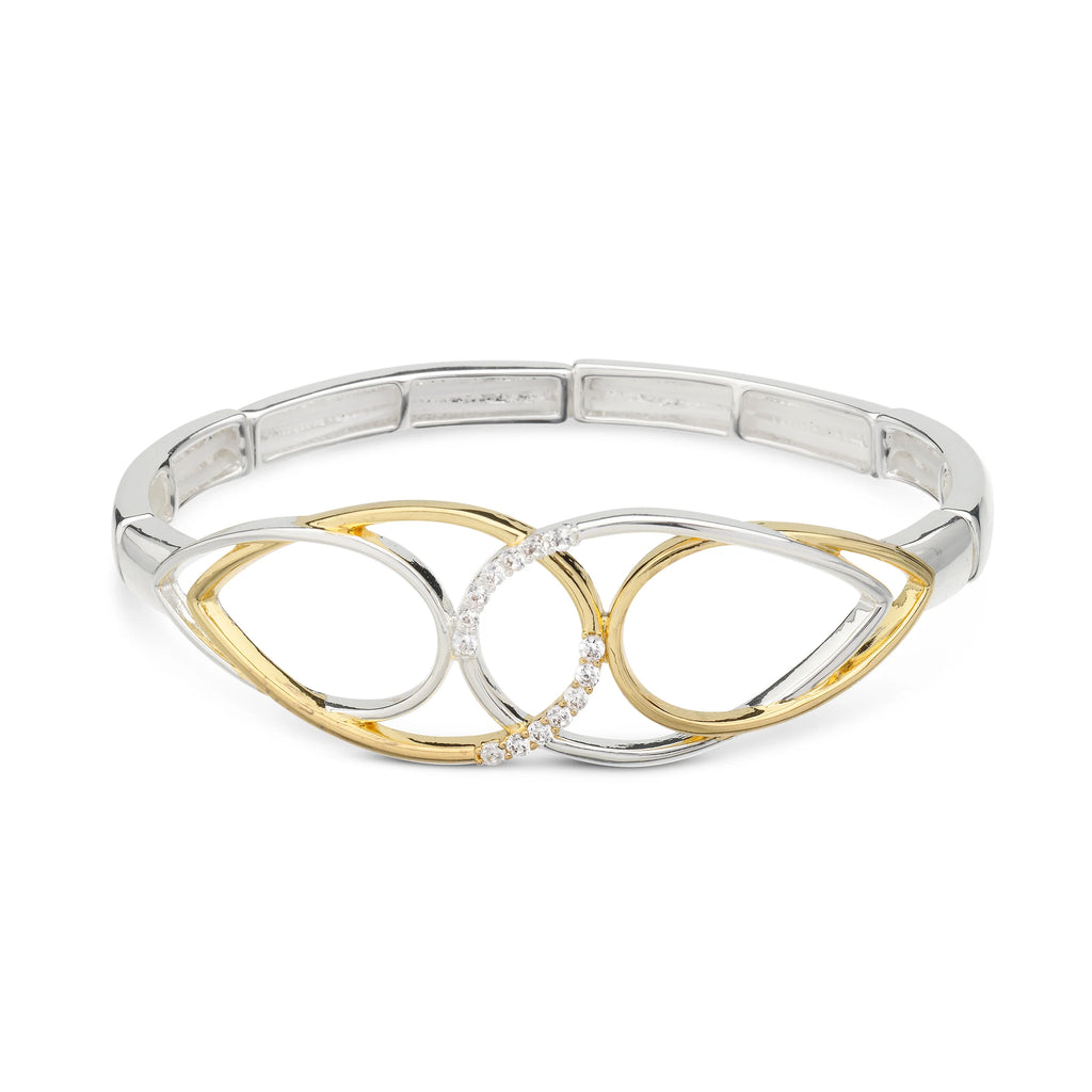 Elastische armband goud zilver BE jewels 381