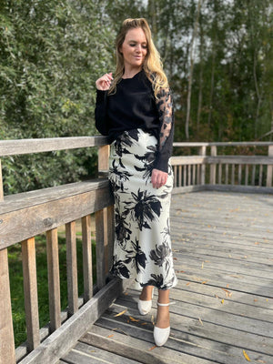 Rok Elli zwart/beige