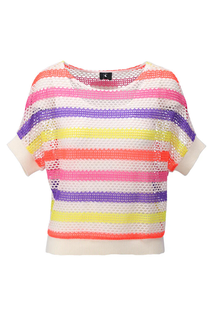 K-design - Gestreepte pull met vleermuismouwen (A870Multi color)