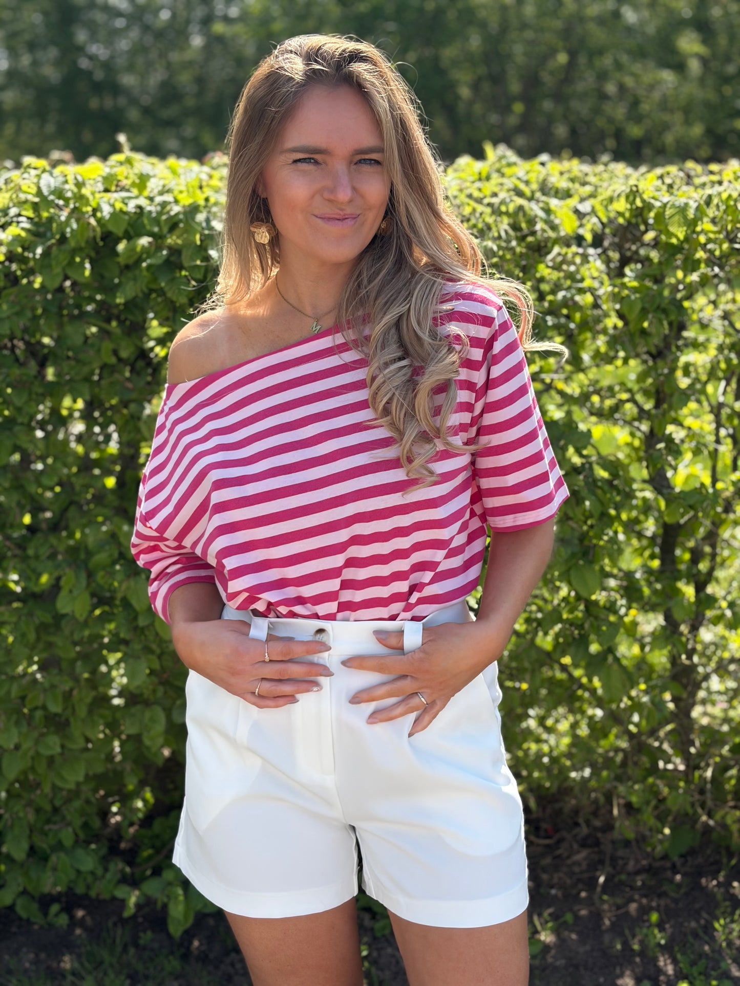 Bloesje roze strepen