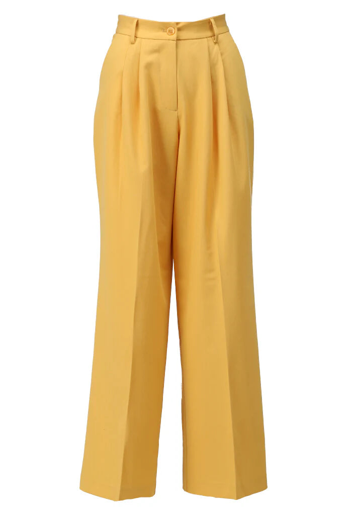 K-design - Wijde broek met plooien (A603Golden apricot)