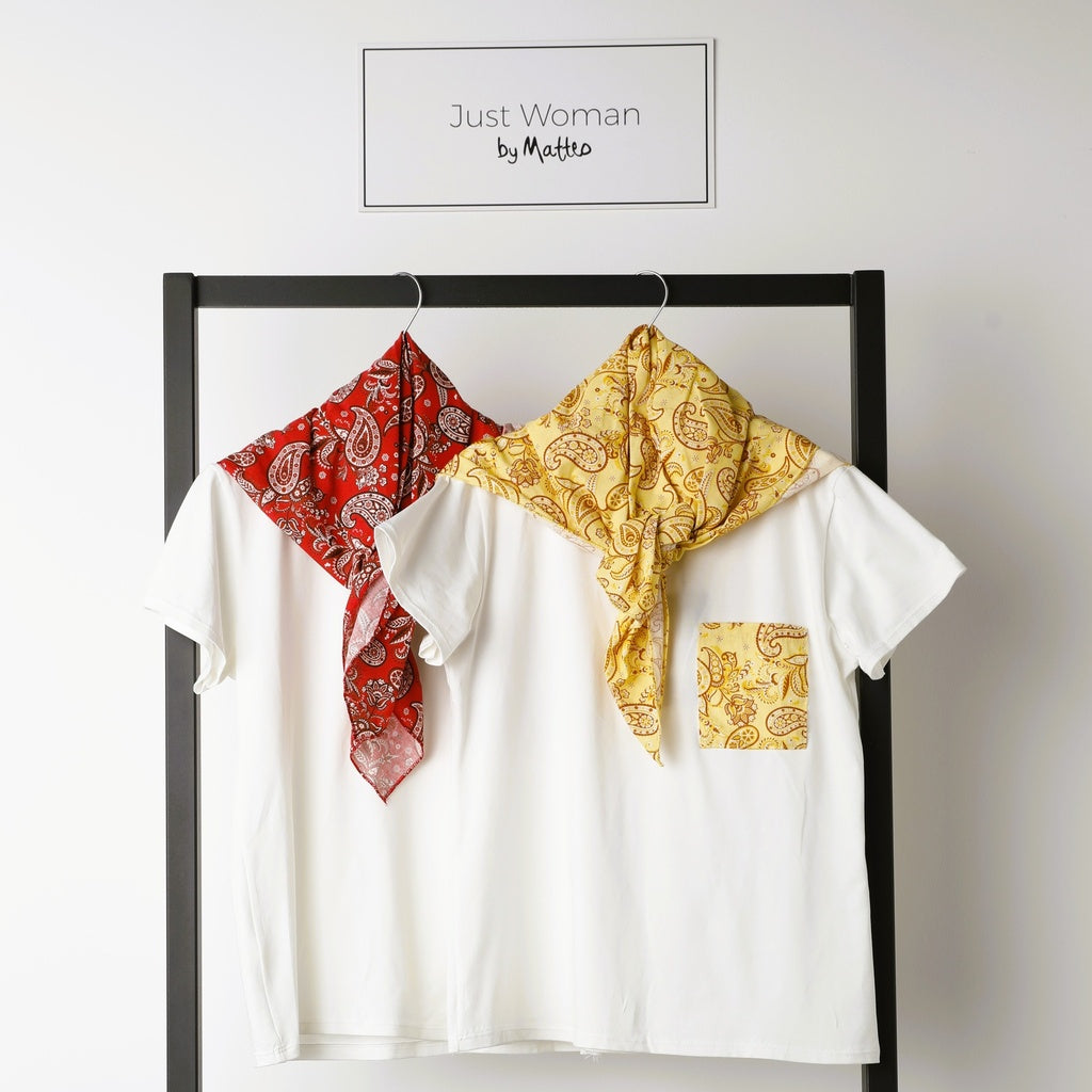 T-shirt met sjaal By Matteo geel