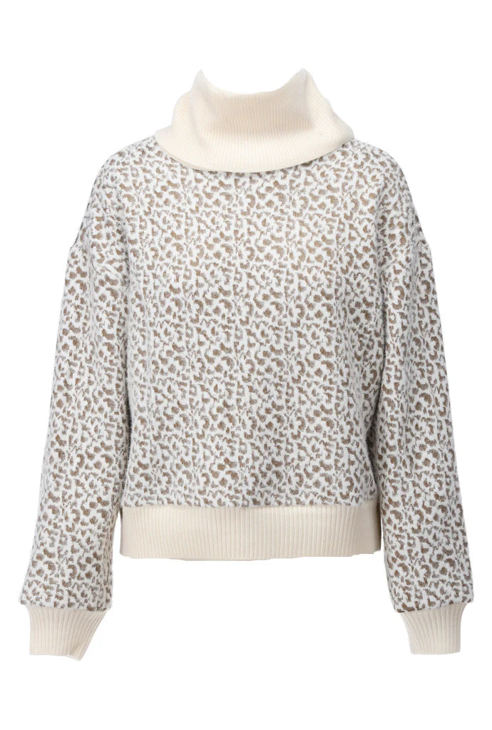 K-Design - Pull met rolkraag & dessin (B491
