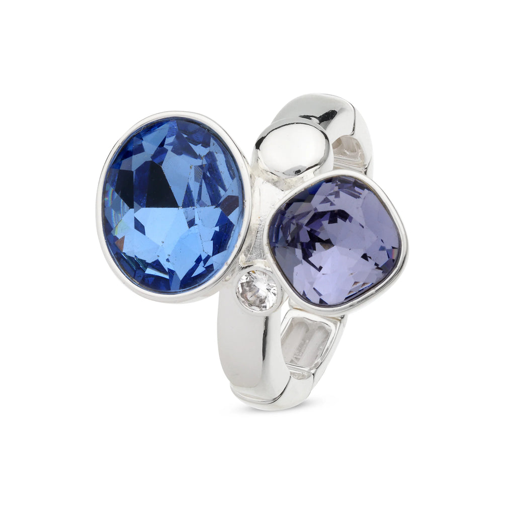 Ketting BE jewels zilverkleur blauw
