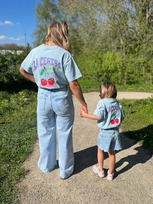 T-shirt blauw Mama & dochter