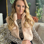 Vestje Evene beige bont
