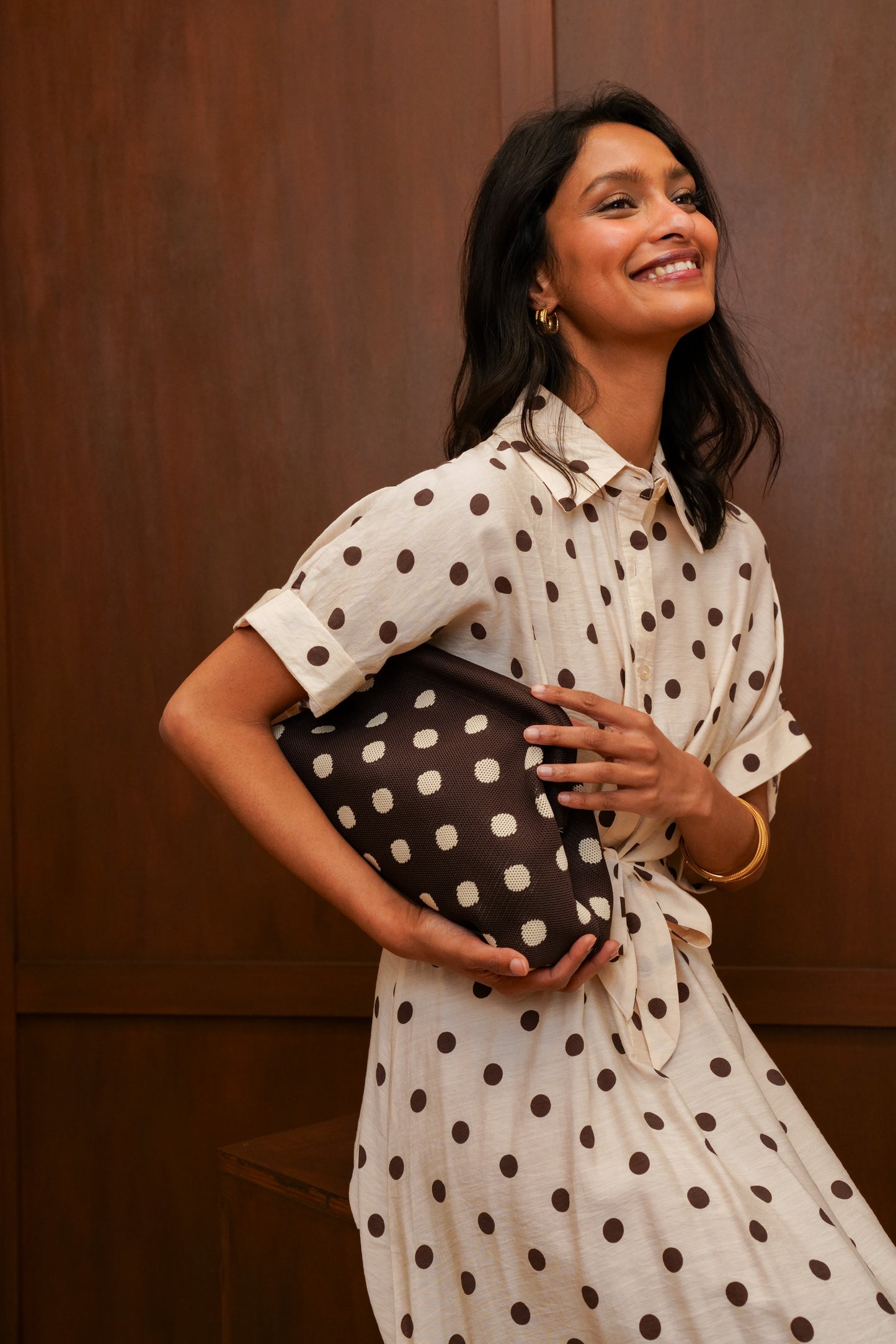 Kleed Julia beige polka