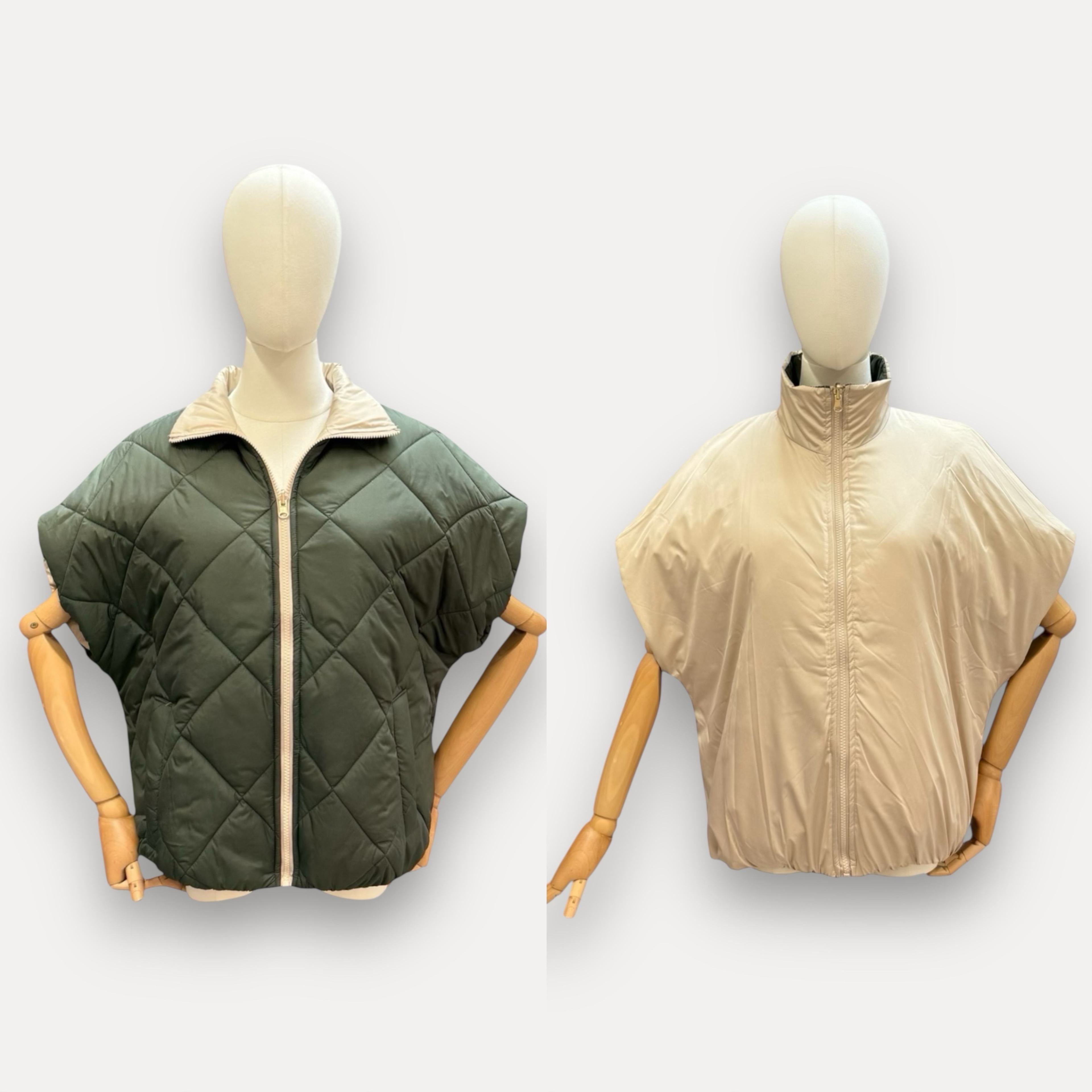 Vest Jules groen/beige omkeerbaar