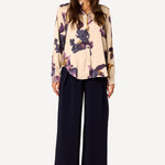 Hemd Elli beige/auberginne