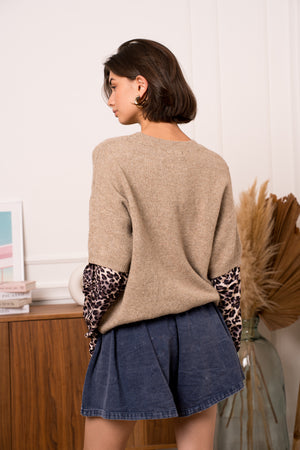 Pull Kimberly taupe Leopard