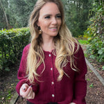 Gilet Bella wine met knopen