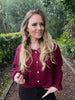 Gilet Bella wine met knopen