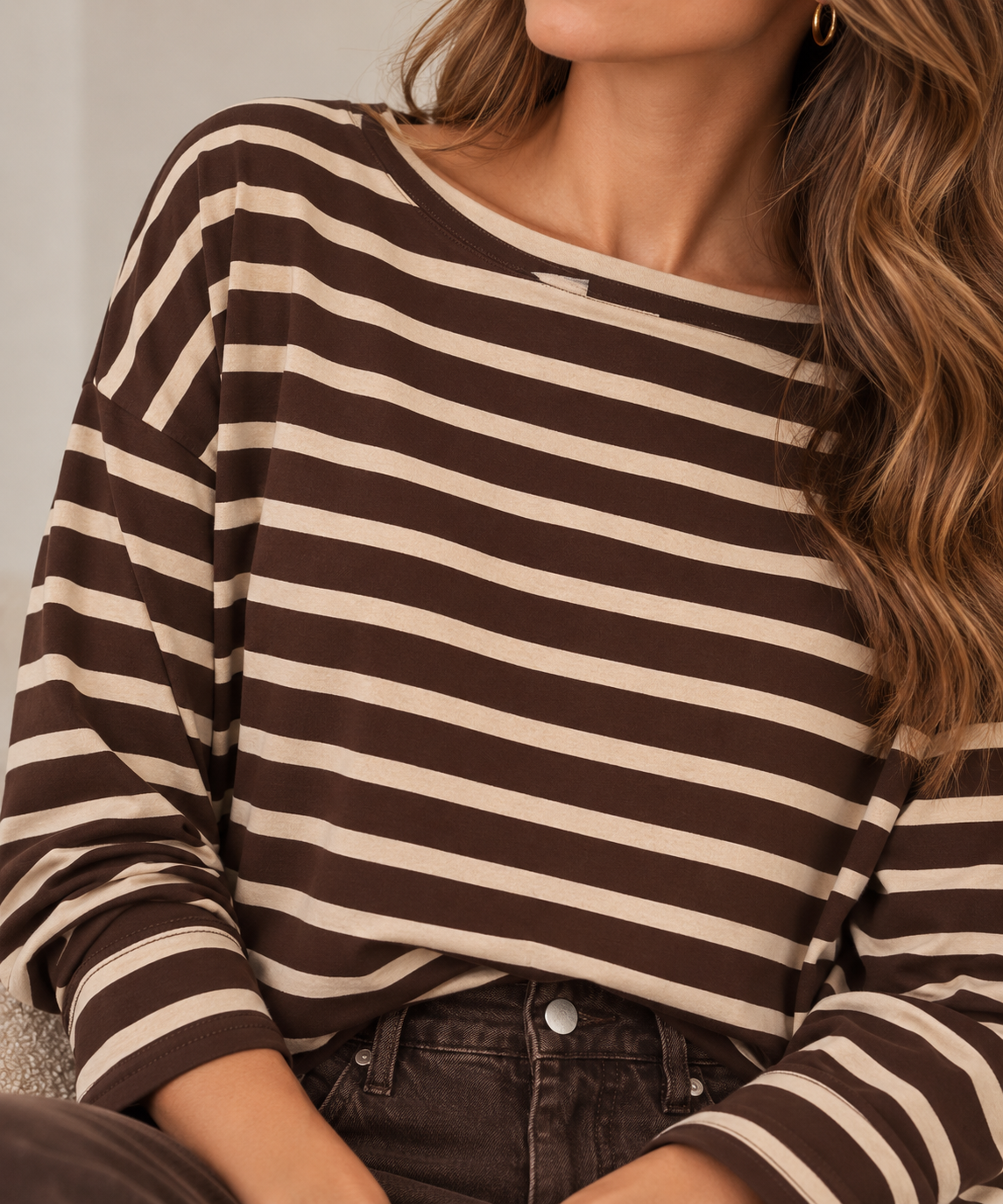 Pull Terra bruin/beige