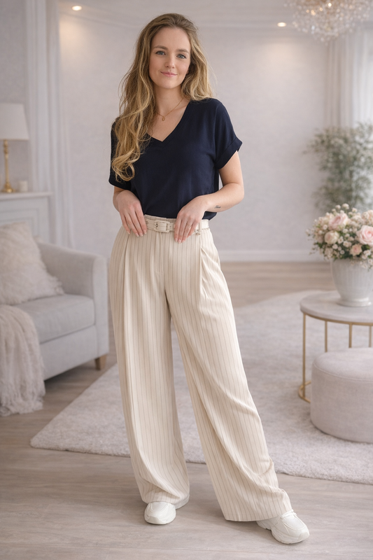 Broek Amélie New Catanzaro beige/navy